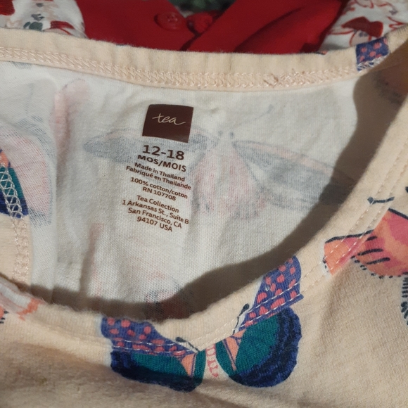 NWOT Tea Cream Short Sleevew/ Butterflies Dress - Picture 5 of 5